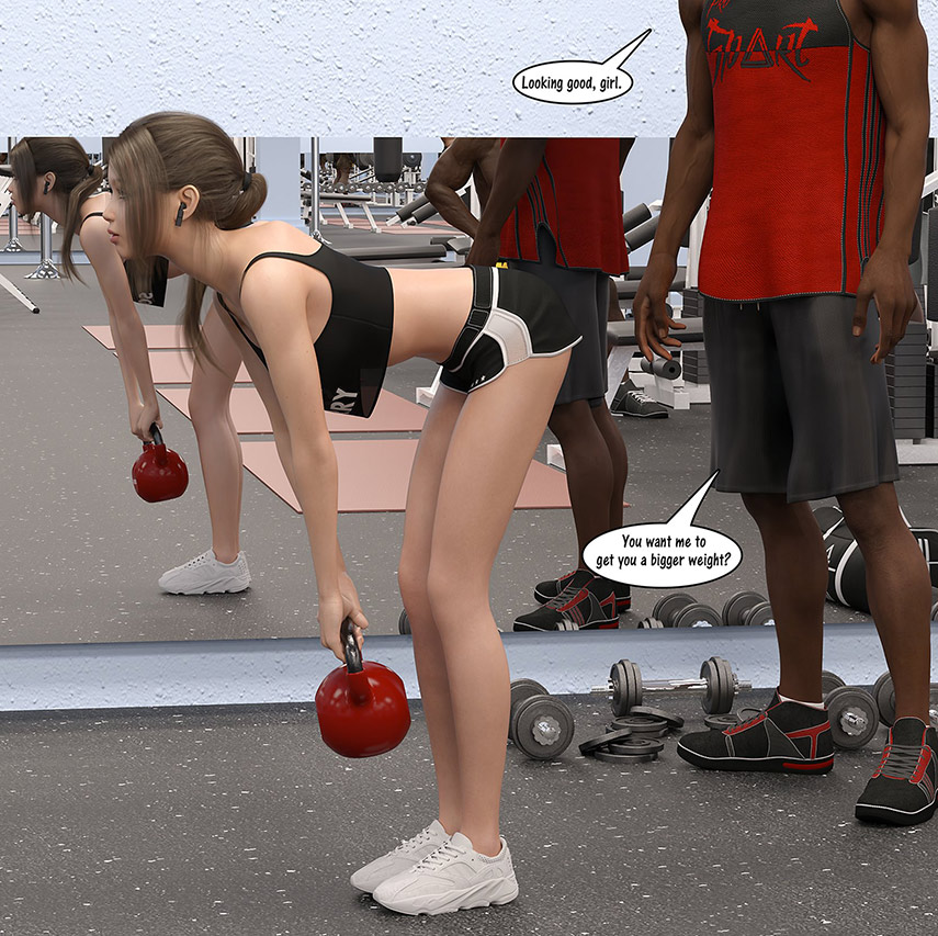 My big black dick would look good in that tight ass - Natasha's workout part 1