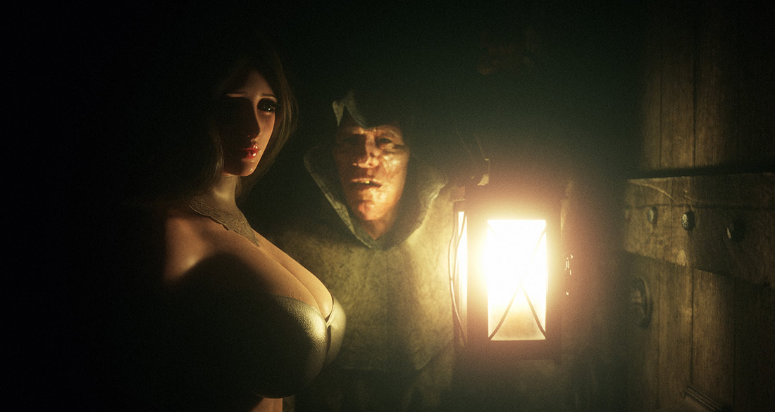 The giant monster also made her obey him - Fallen lady