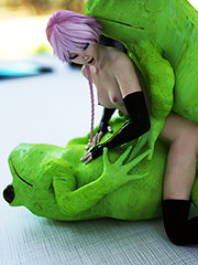 Crazy frogs fucks naked girl - 3D monster by Vaesark