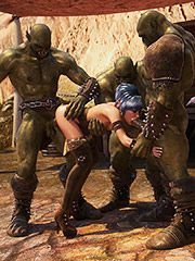 Three ugly orcs want to have some sexy fun with her - Lycan manor  by 3D Collection