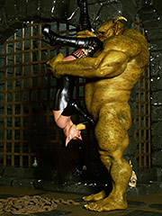 Ugly troll sticks his cock deep inside her tight meat - Elf Domina and Troll by Zuleyka